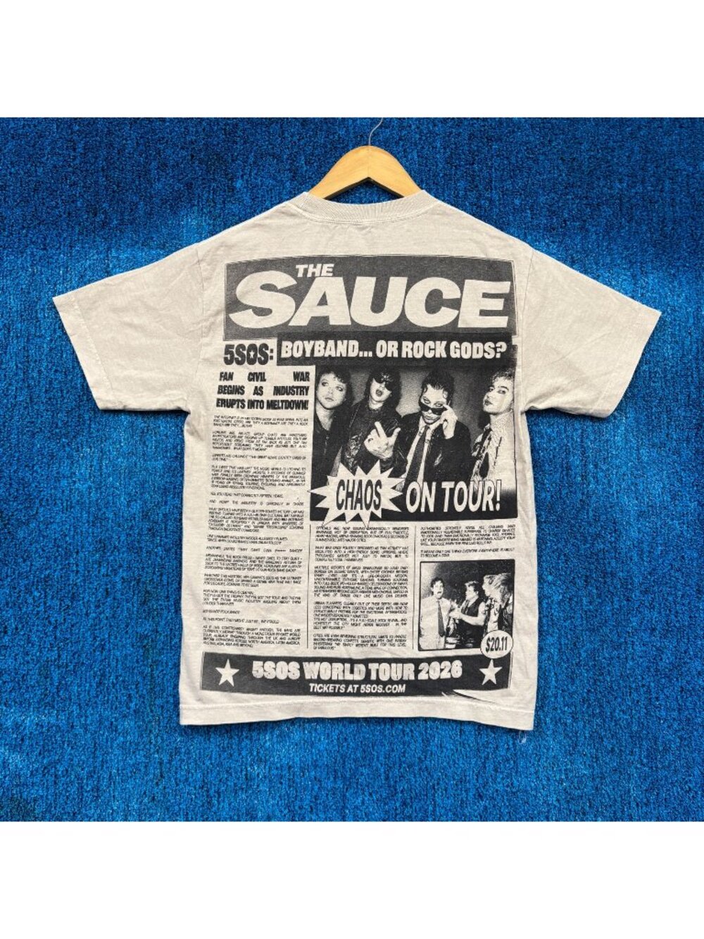 5 Seconds of Summer "5SOS World Tour" Graphic T-Shirt Size  S